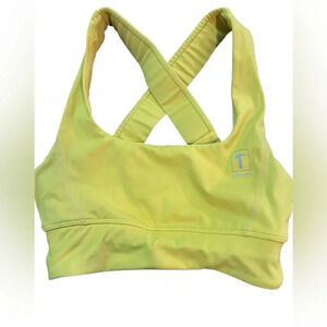 1st phorm womens yellow sports bra cross cross back XS sporty athletic workout